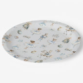 Weihnachts-Nutcracker-Muster Wasserfarbe Pappteller (Schrägansicht)