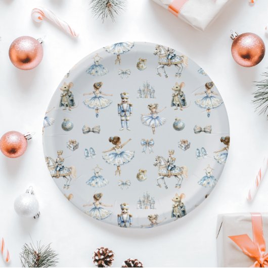 Weihnachts-Nutcracker-Muster Wasserfarbe Pappteller