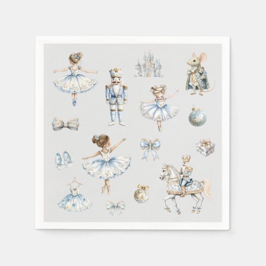 Weihnachts-Nutcracker-Muster Wasserfarbe Serviette (Vorderseite)