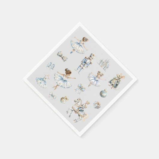 Weihnachts-Nutcracker-Muster Wasserfarbe Serviette (Ecke)