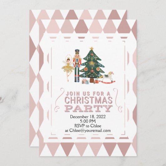 Weihnachts-Nutcracker-Party Einladung (Vorne/Hinten)