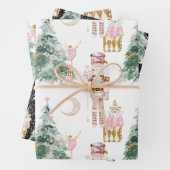 Weihnachts-Nutcracker-Rosa-Winterwunderland Geschenkpapier Set (Beispiel)