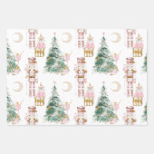 Weihnachts-Nutcracker-Rosa-Winterwunderland Geschenkpapier Set (Vorderseite)