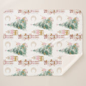 Weihnachts-Nutcracker-Rosa-Winterwunderland Sherpadecke (Vorderseite (Horizontal))