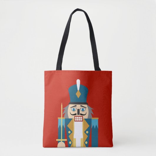Weihnachts-Nutcracker Roter Hintergrund Kissen Fal Tasche (Vorderseite)