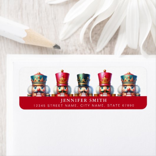 Weihnachts-Nutcracker-Rücksendeadressen-Aufkleber (Insitu)