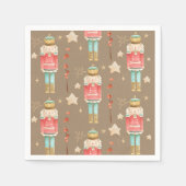 Weihnachts-Nutcracker Rustic Kraft-Cocktail Serviette (Vorderseite)