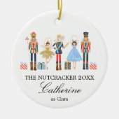 Weihnachts-Nutcracker Soldier Clara Balletttänzer Keramik Ornament (Vorne)