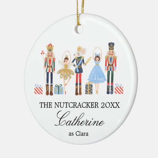 Weihnachts-Nutcracker Soldier Clara Balletttänzer Keramik Ornament (Links)