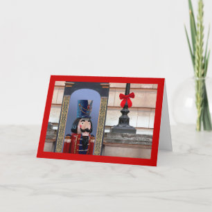 Weihnachts-Nutcracker Soldier im Palace Red Bow Feiertagskarte
