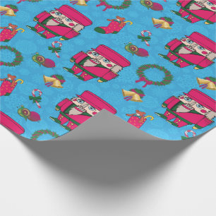 Weihnachts-Nutcracker-Spielzeug, Blaues Schneefloc Geschenkpapier