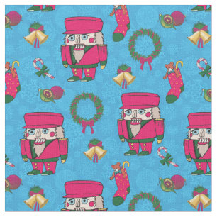 Weihnachts-Nutcracker-Spielzeug, Blaues Schneefloc Stoff