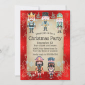 Weihnachts-Nutcracker-Spielzeugsoldaten auf Shiny  Einladung (Vorderseite)