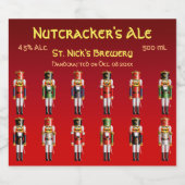 Weihnachts-Nutcracker-Spielzeugsoldaten Bierflaschenetikett (Einzelnes Label)