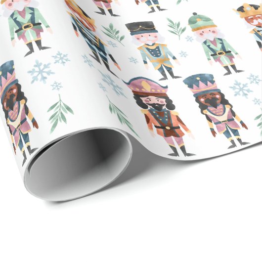 Weihnachts-Nutcracker-Spielzeugsoldaten Geschenkpapier (Rolleneckpunkt)