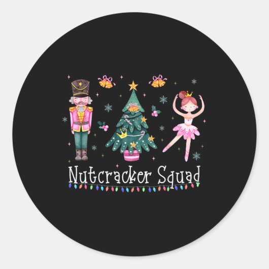 Weihnachts-Nutcracker Squad Ballett-Tanz Frauen Ki Runder Aufkleber (Vorderseite)
