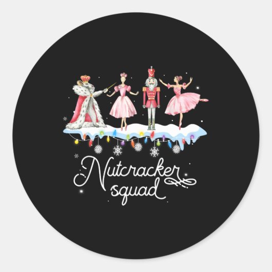 Weihnachts-Nutcracker Squad Ballett-Tanz Frauen Ki Runder Aufkleber (Vorderseite)