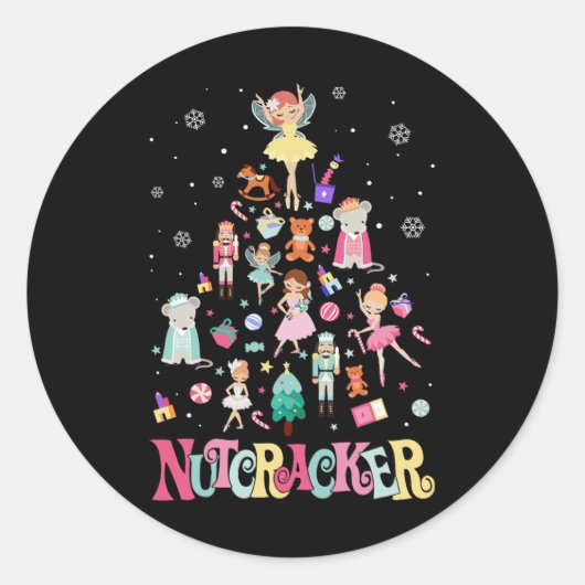 Weihnachts-Nutcracker Squad Ballett-Tanz passt auf Runder Aufkleber (Vorderseite)