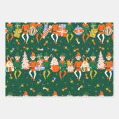 Weihnachts-Nutcracker-Sterne Geschenkpapier Set (Vorderseite)