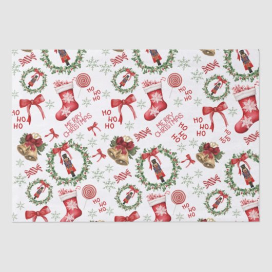 Weihnachts-Nutcracker-Strümpfe Seidenpapier (Vorderseite)