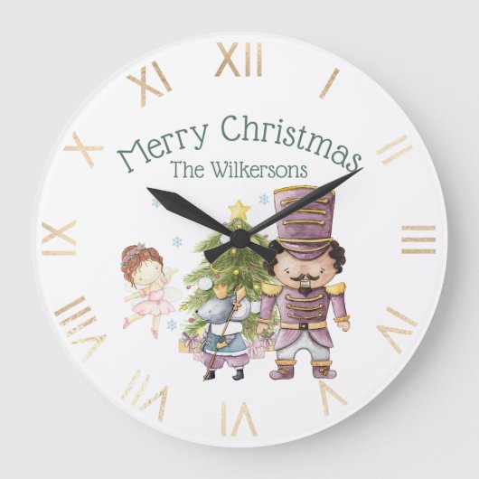 Weihnachts Nutcracker Sugum Fairy & Mouse King Große Wanduhr (Vorderseite)