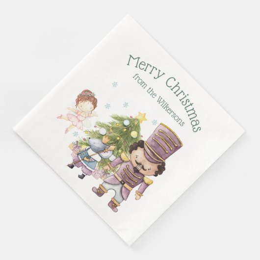 Weihnachts Nutcracker Sugum Fairy & Mouse King Serviette (Ecke)