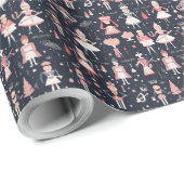 Weihnachts-Nutcracker-Themenmuster Geschenkpapier (Rolleneckpunkt)