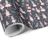 Weihnachts-Nutcracker-Themenmuster Geschenkpapier (Rolleneckpunkt)