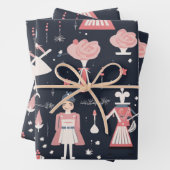 Weihnachts-Nutcracker-Themenmuster Geschenkpapier Set (Beispiel)