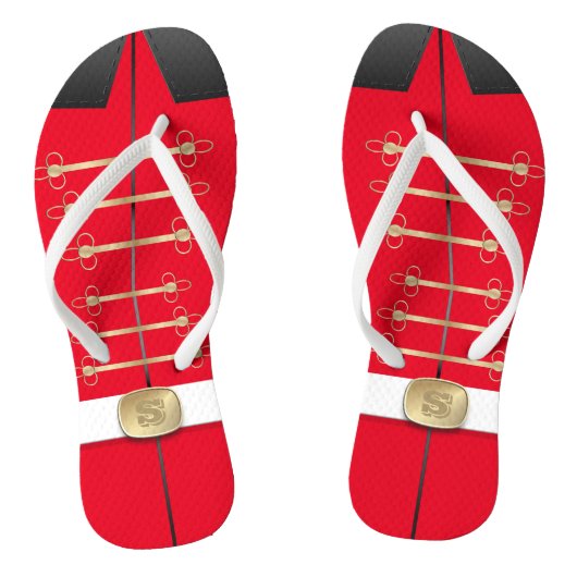 Weihnachts-Nutcracker Tower Soldier-Kostüm Badesandalen (Fußbett)