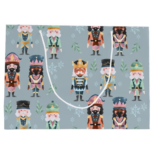 Weihnachts-Nutcracker Toysoldaten Soft Blue Große Geschenktüte (Rückseite)