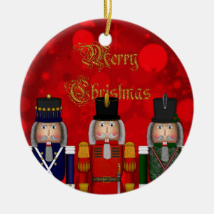 Weihnachts-Nutcracker Trio-Round-Ornament Keramikornament