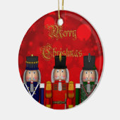 Weihnachts-Nutcracker Trio-Round-Ornament Keramikornament (Links)