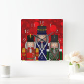 Weihnachts-Nutcracker-Trio-Square-Wall-Uhr Quadratische Wanduhr (Zuhause)