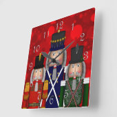 Weihnachts-Nutcracker-Trio-Square-Wall-Uhr Quadratische Wanduhr (Winkel)