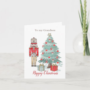 Weihnachts-Nutcracker und Baum-Großson Karte