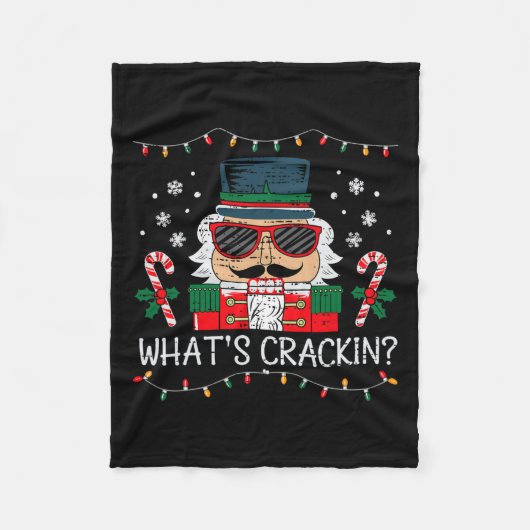Weihnachts Nutcracker Whats Crackin Funny Xmas Men Fleecedecke (Vorderseite)