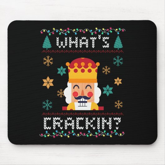 Weihnachts Nutcracker Whats Crackin Funny Xmas Men Mousepad (Vorne)