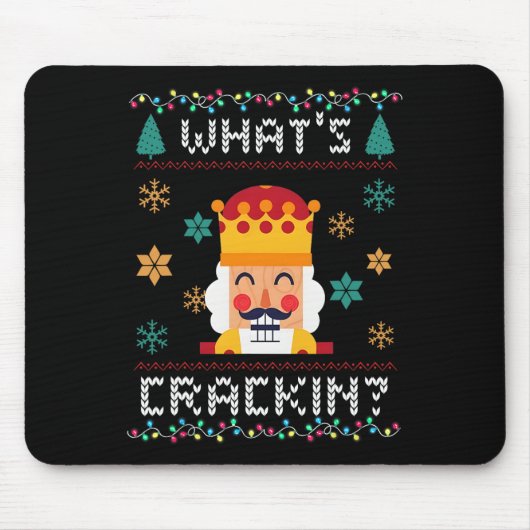 Weihnachts Nutcracker Whats Crackin Funny Xmas Men Mousepad (Vorne)