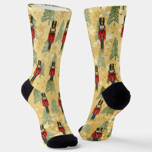 Weihnachts Nutcracker Xmas Bäume Soldier Socken (Gewinkelt)