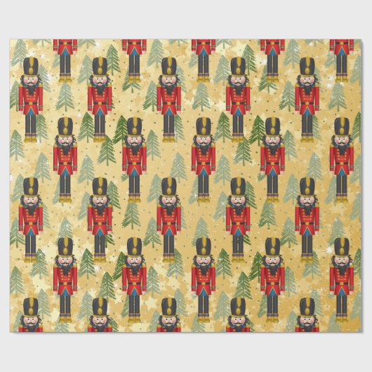Weihnachts Nutcracker Xmas Trees Soldier Geschenkpapier (Flach)