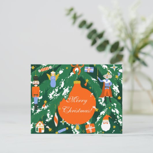 Weihnachts-Nutcracker-Zeichen Postkarte (Stehend Vorderseite)