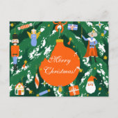 Weihnachts-Nutcracker-Zeichen Postkarte (Vorderseite)
