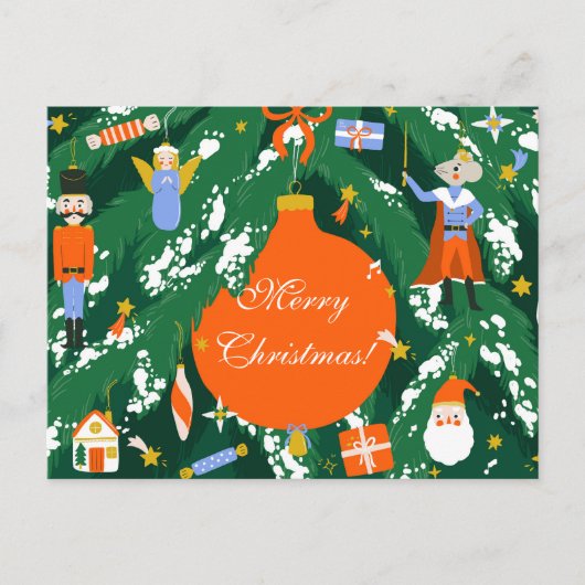 Weihnachts-Nutcracker-Zeichen Postkarte (Vorderseite)