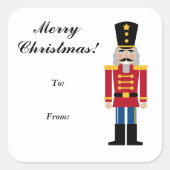 Weihnachts-Nutcracker zu und von Geschenkanhängern Quadratischer Aufkleber (Vorderseite)