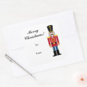 Weihnachts-Nutcracker zu und von Geschenkanhängern Quadratischer Aufkleber (Umschlag)