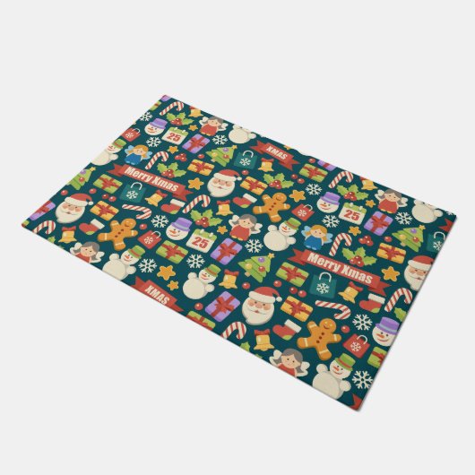 Weihnachts-Nutcrackers Frohe Weihnachten Niedlich Fußmatte (Schrägansicht)