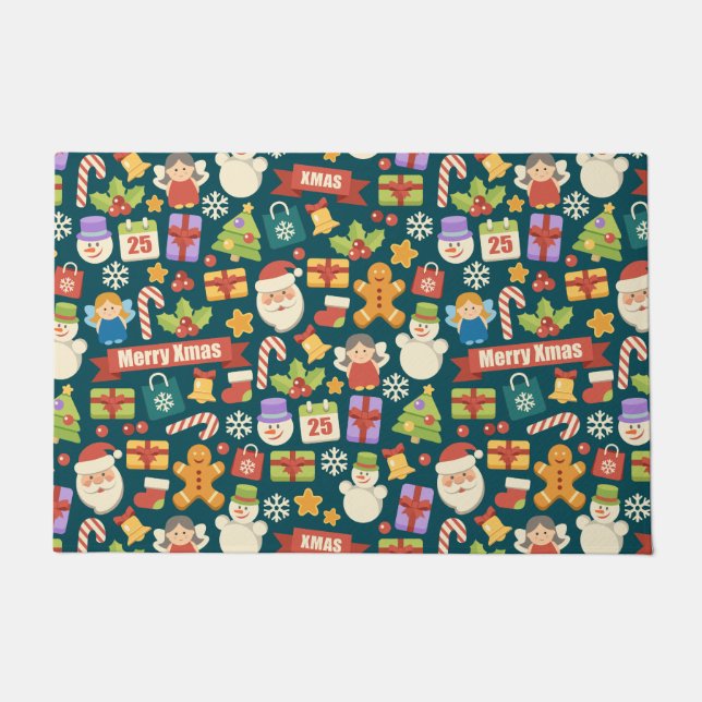 Weihnachts-Nutcrackers Frohe Weihnachten Niedlich Fußmatte (Vorderseite)