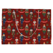 Weihnachts-Nutcrackers Frohe Weihnachten Rot Große Geschenktüte (Rückseite)