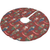 Weihnachts-Nutcrackers Frohe Weihnachten Rot Polyester Weihnachtsbaumdecke (Schrägansicht)